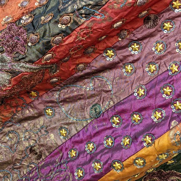 Ethnic Bohemian Festival Maxi
Skirt India Zari Embroidery
Cotton Sequin Quilted - Picture 7 of 14